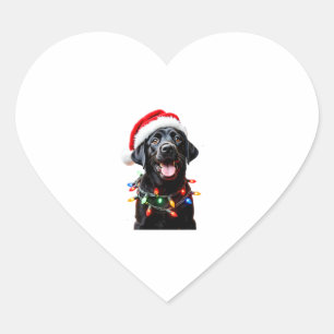 Adesivo Coração Black Lab Labrador Árvore de Natal Light Pajama Do