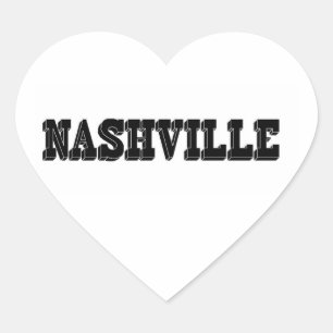 Adesivo Coração Bloco do preto de Nashville