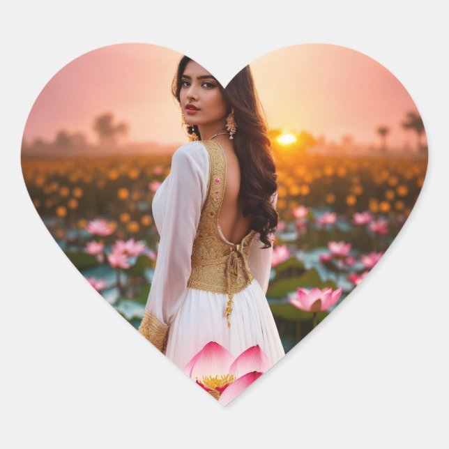 Adesivo Coração "Blossomas de Gratidão: Os Obrigados Silenciosos D (Frente)