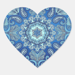 Adesivo Coração Blue Bandana Country Heart Sticker
