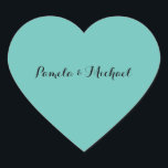 Adesivo Coração Blue Clássico Minimalista Elegante de Casamento<br><div class="desc">Esse modelo pode ser personalizado para atender a todas as profissões profissionais.</div>