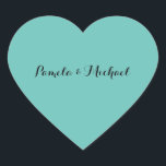 Adesivo Coração Blue Clássico Minimalista Elegante de Casamento<br><div class="desc">Esse modelo pode ser personalizado para atender a todas as profissões profissionais.</div>