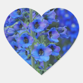Adesivo Coração Blue Delphiniums Heart Sticker