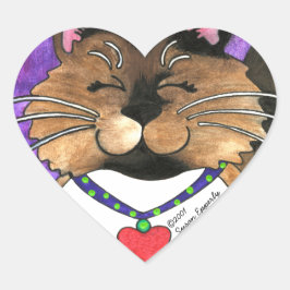 Adesivo Coração Boca-Boca-Boca-Gato De Gatinho Simesa Fluffy Ragdo