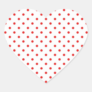 Adesivo Coração Bolinhas brancas e vermelhas