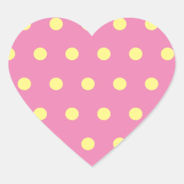 Adesivo Coração Bolinhas de coração (cor-de-rosa e amarelo suave)