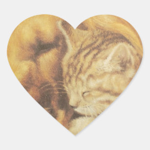 Adesivo Coração Bonita Impressão de Arte de Cachorro e Gato Incrív