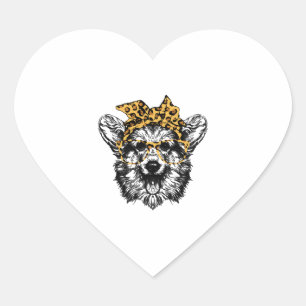 Adesivo Coração Bonito Corgi Funny Dog Lover Gift