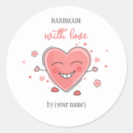 Adesivo Coração bonito feito à mão com amor