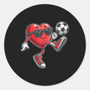 Adesivo Coração Bonito Jogando Futebol Dia de os namorados