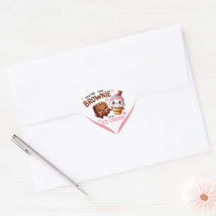 Adesivo Coração Bonito Kawaii Brownies e Sorvete