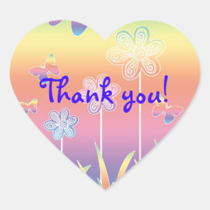 Adesivo Coração Bonito, Obrigado, Vinhetas.