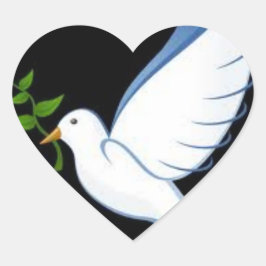 Adesivo Coração Bonitos Vinhetas De Dove De Paz Em Forma De Coraçã