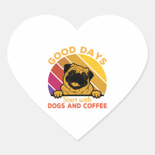 Adesivo Coração bons dias começam com doge e café