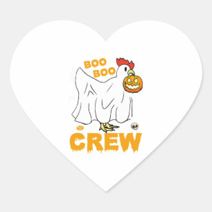 Adesivo Coração Boo Boo Dia de as Bruxas engraçado de galinha