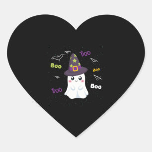 Adesivo Coração Boo halloween fantasma homens mulheres crianças