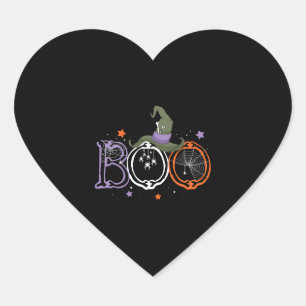 Adesivo Coração Boo Spiders Witch Hat Halloween Presentes Legal