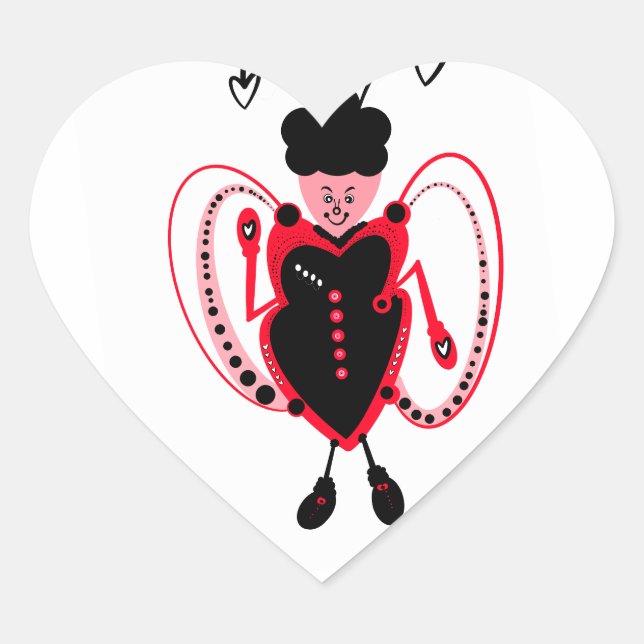 Adesivo Coração Borboleta cardíaca (Frente)