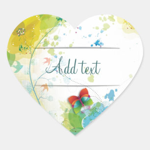 Adesivo Coração Borboleta na moda bonita legal dos splatters das