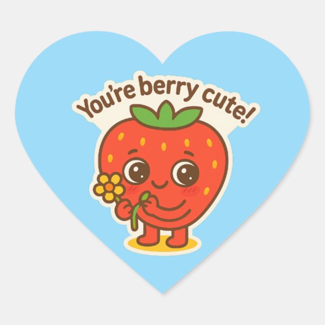 Adesivo Coração Botão Bonito Berry (Frente)