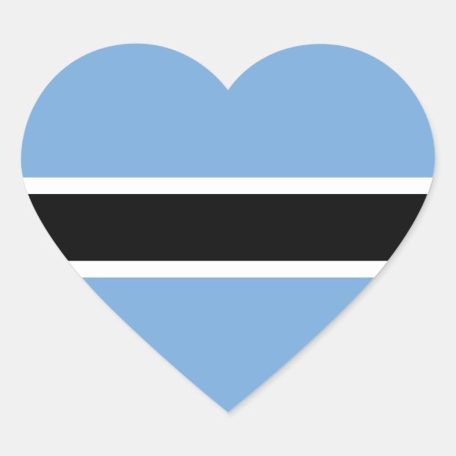 Adesivo Coração Botsuana Flag Heart Sticker (Frente)