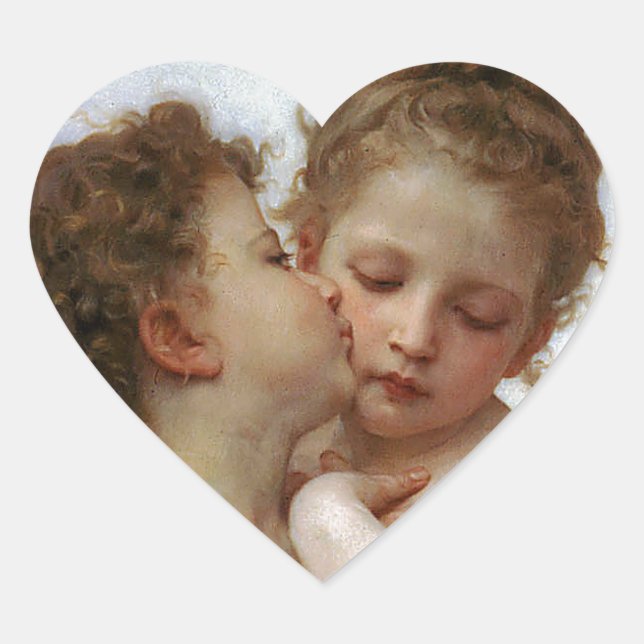 Adesivo Coração Bouguereau , “ First kiss ” (Frente)