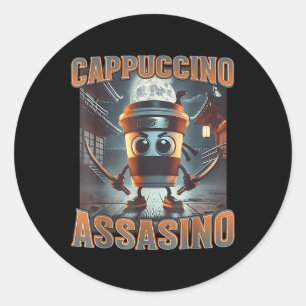 Adesivo Coração-Brainrot Italiano Cappuccino Ino