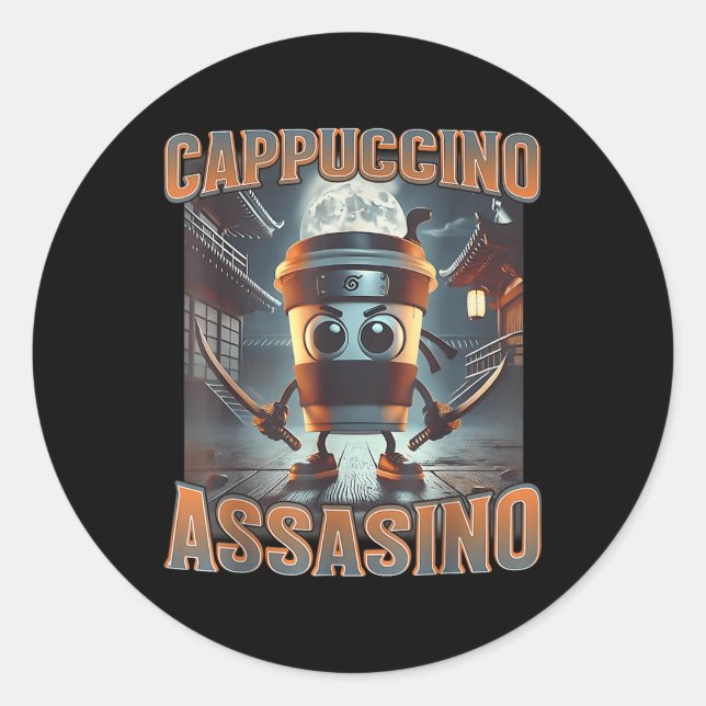 Adesivo Coração-Brainrot Italiano Cappuccino Ino (Frente)