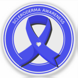 Adesivo Coração Branco da Fita Azul de Consciência Persona