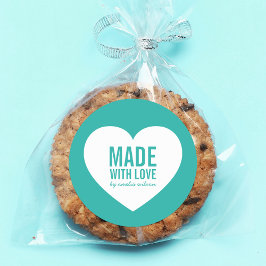 Adesivo Coração Branco Feita com Cor Editável por Amor