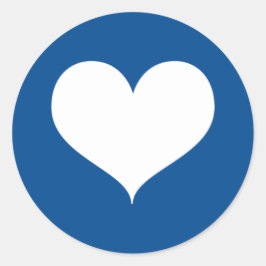 Adesivo Coração Branco no Fundo Azul Cobalto