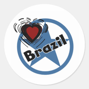 Adesivo Coração Brasil