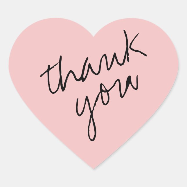 Adesivo Coração Breezy Pink Heart Obrigado Sticker (Frente)