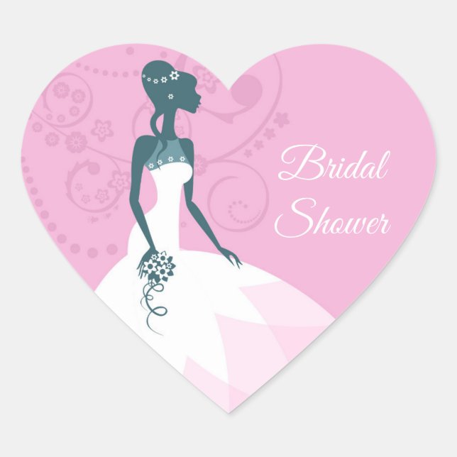 Adesivo Coração Bridal Shower Stickers (Frente)