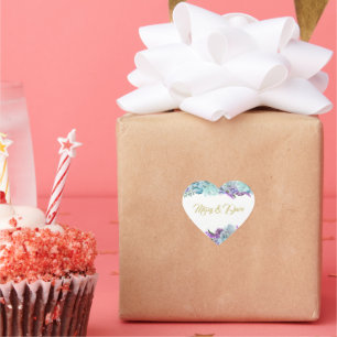 Adesivo Coração BRIDE & CO Teal Blue - Festa de Suíte de Casament