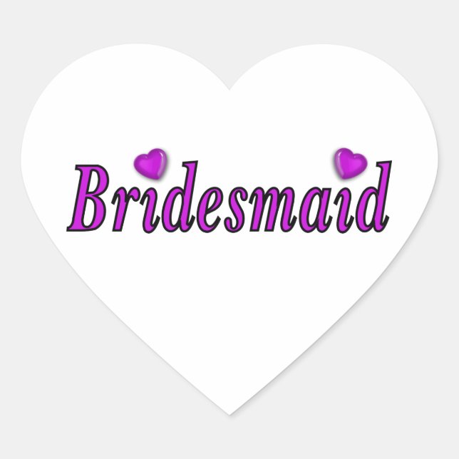 Adesivo Coração Bridesmaid Simplesmente Amor (Frente)