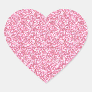 Adesivo Coração Brilho cor-de-rosa feminino impresso