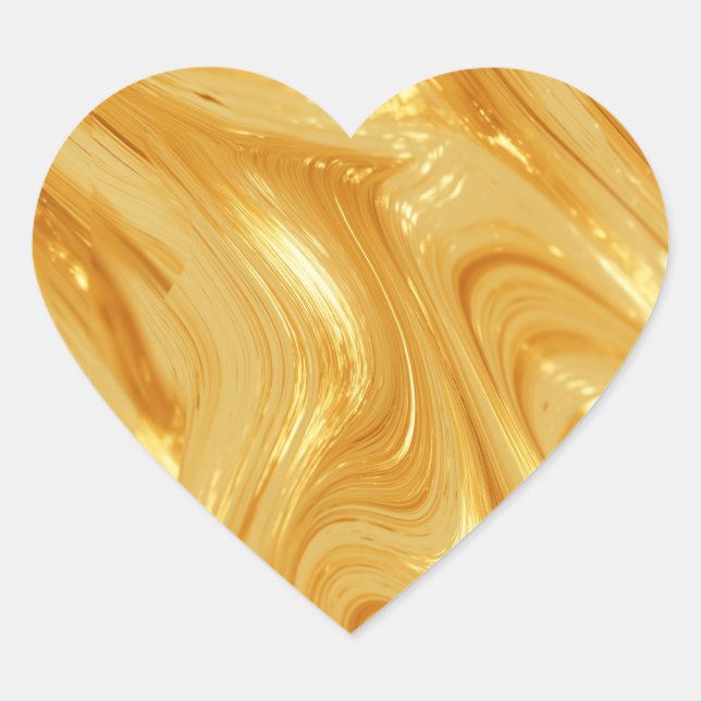 Adesivo Coração Brilho dourado (Frente)