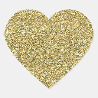 Adesivo Coração Brilho Dourado Falso Glam
