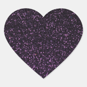 Adesivo Coração Brilho sparkly roxo preto