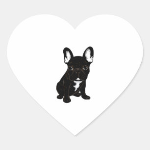 Adesivo Coração Brindle French Bulldog