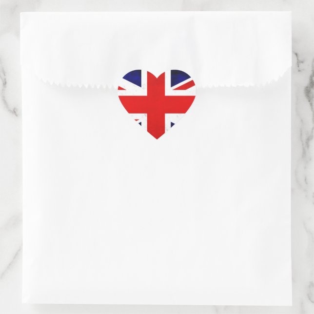 Adesivo Coração British Union Jack Flag (Bolsa)