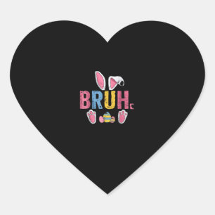 Adesivo Coração Bruh Easter Bunny Cute Memória Para Crianças _7
