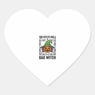 Adesivo Coração Bruxa Ruim Funny Halloween Abóbora Bruxa_1