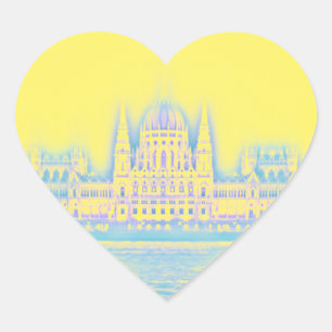 Adesivo Coração Budapest Parlamento Building Hungria