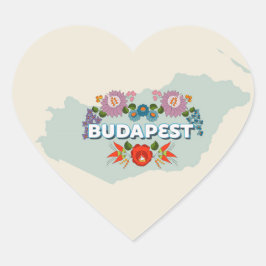 Adesivo Coração Budapeste, Hungria Heart Sticker