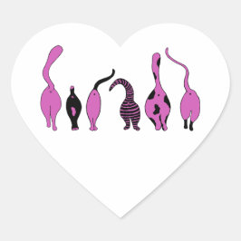 Adesivo Coração Bumbuns de Gato Roxo