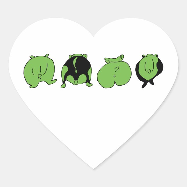 Adesivo Coração Bumbuns de Hamster Verde (Frente)