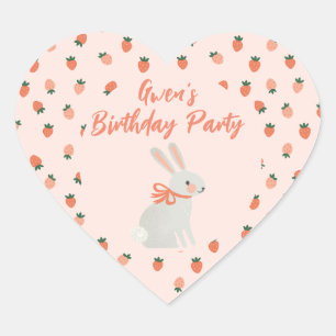 Adesivo Coração Bunny e Strawberry