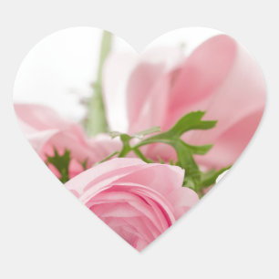 Adesivo Coração Buquê cor-de-rosa macio da flor do amor romântic